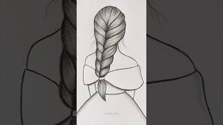 Girl From Backside Drawing || Easy Girl Drawing #Artvideo #Girldrawing #Shorts #Fyp
