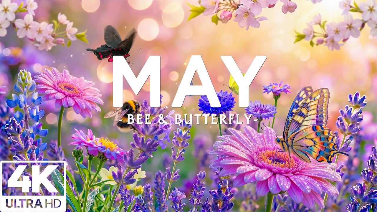 Springtime Paradise 4K | Blooming Flowers, Butterflies & Bees in Relaxing Nature Scenery 🌸