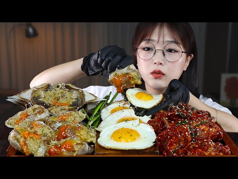 ASMR YEMEK Soya soslu Yengeç ve Sahanda Yumurta🦀🍳 | MUKBANG