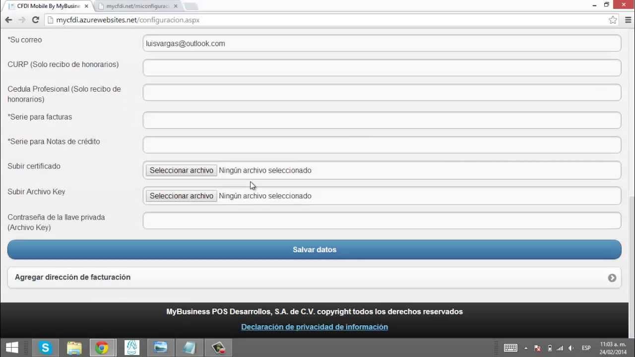 MyCFDI solucion loading page