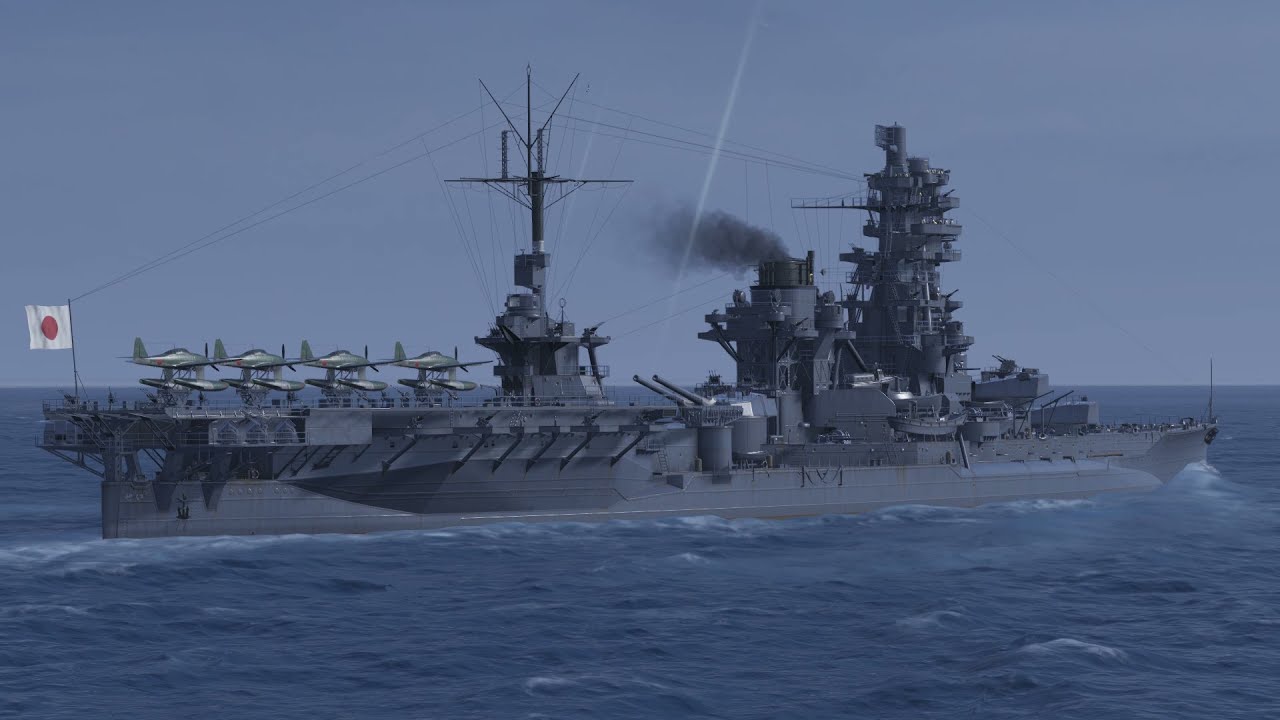WoWs 航空戦艦 伊勢 - YouTube