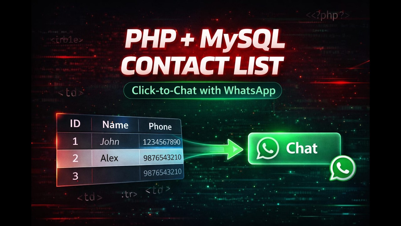 HOW TO BUILD A WHATSAPP CHAT SYSTEM USING PHP & MYSQL - YouTube
