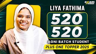 +1 State Topper Interview - LIYA FATHIMA | Plus One Result (520/520) | Agni Batch Student