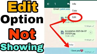 Whatsapp Fix Edit Option Not Showing In Chat Problem Solve