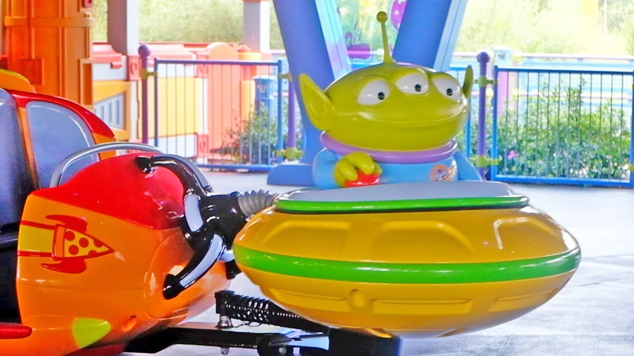Alien Swirling Saucers FULL RIDE with queue in Toy Story Land at Walt Disney World Resort YouTube