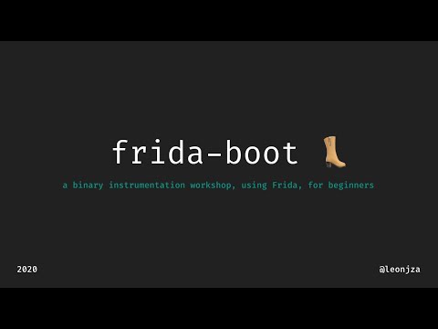 frida-boot ? - a binary instrumentation workshop, using Frida, for beginners