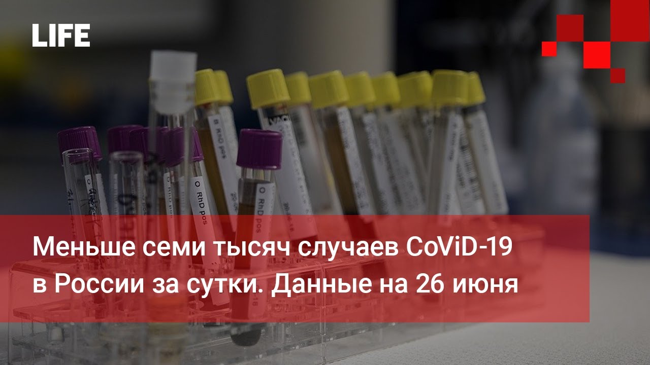 Меньше семи тысяч случаев CoViD-19 в России за сутки. Данные на 26 июня