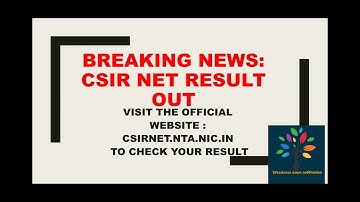BREAKING NEWS: CSIR NET RESULT SEPTEMBER 2022