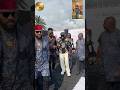 Yul Edochie and his colleagues arrived in style to support Lizzy Gold as she laid her dad to rest