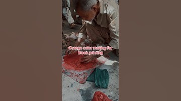 Orange color making for block print #orange #blockprinting