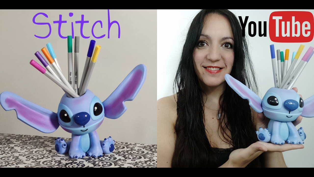 Cómo hacer un portalápices de Stitch Kawaii por María Laura Rombolá.