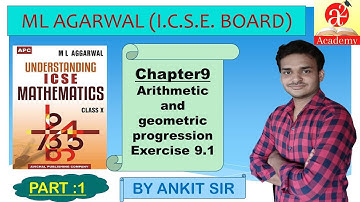 Chapter 9//Exercise9.1 Part 1//Arithmetic and geometric progression//Class10th #ICSE BOARD UP BOARD