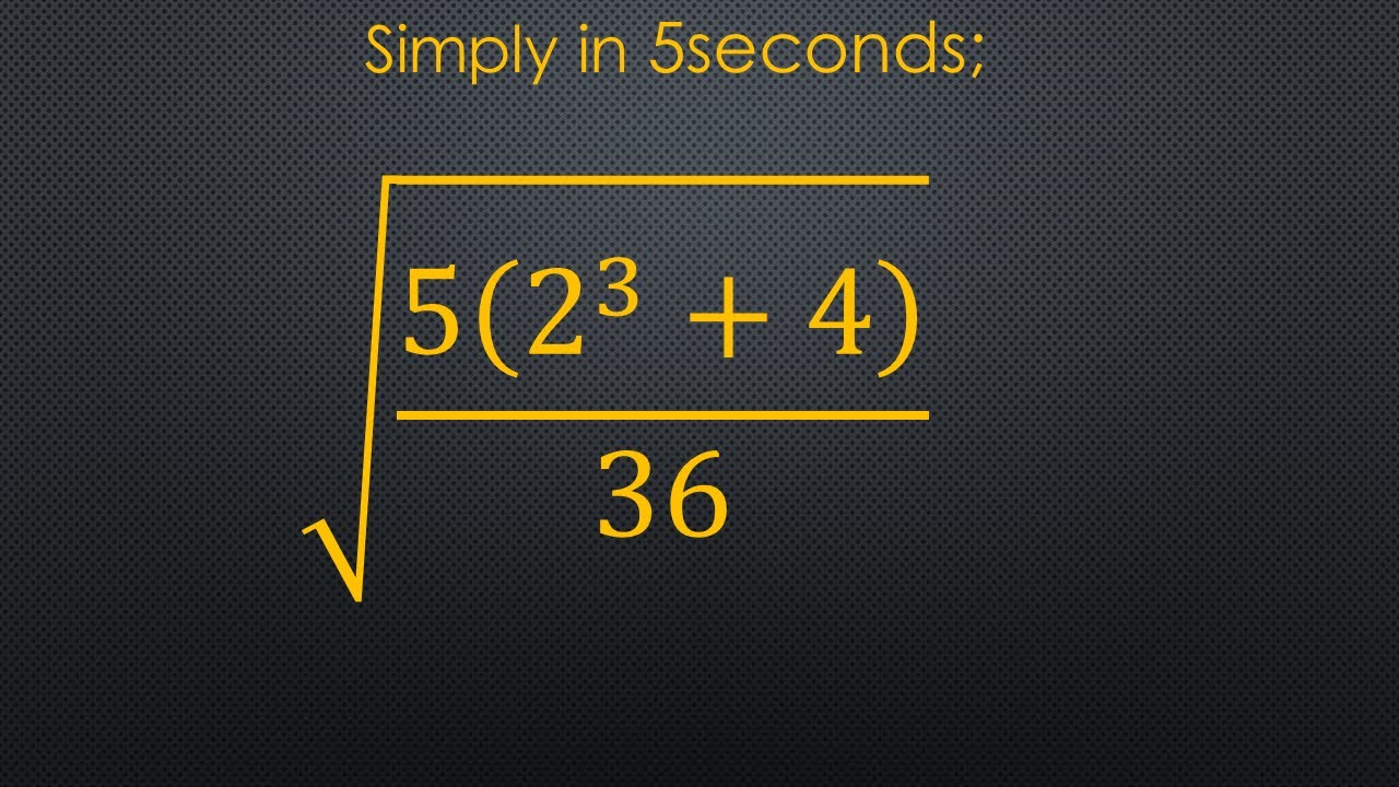 Simple Simplification. - YouTube
