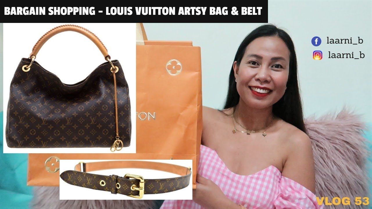 Louis Vuitton Artsy MM and LV &#39;&#39;LOGO&#39;&#39; belt /bargain shopping/ VLOG 53 / Laarni B N&#39;style - YouTube