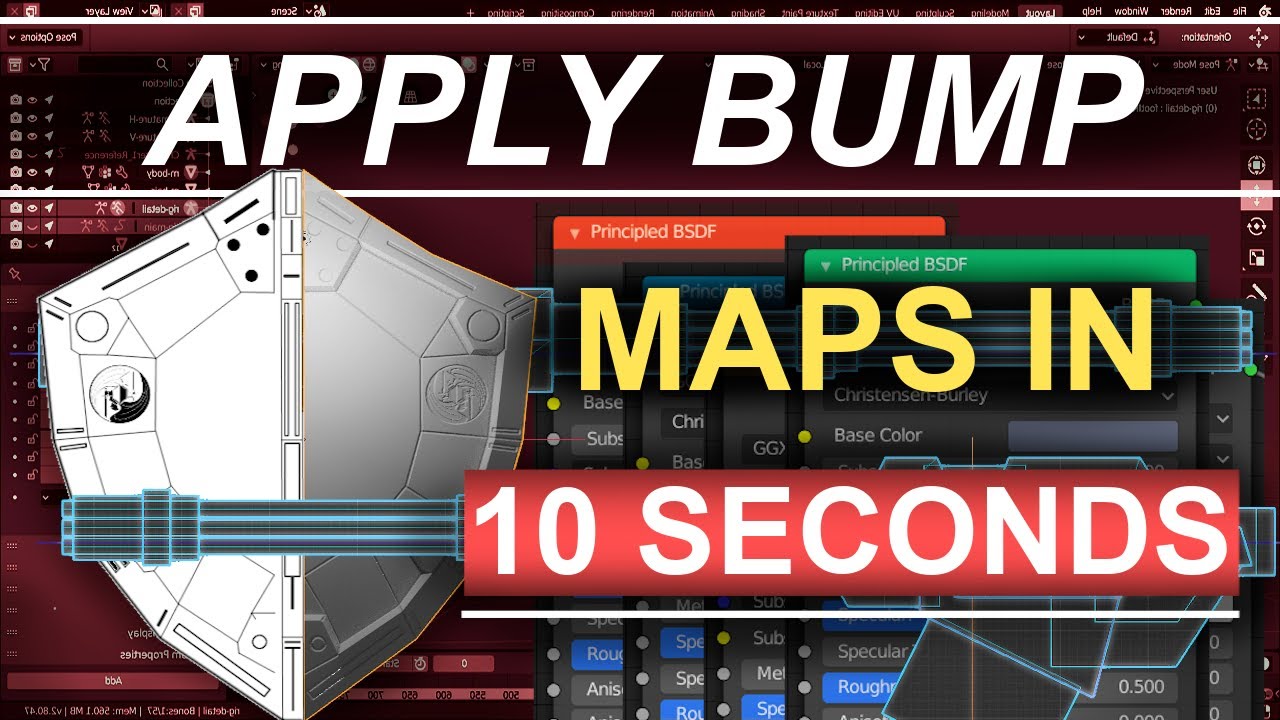 Blender 2.8 Principled BSDF Apply Bump Maps (In 10 Seconds