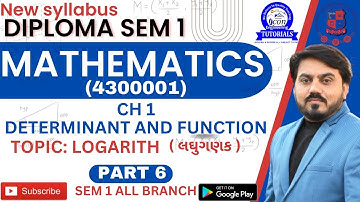 DIPLOMA SEM 1 MATHEMATICS || CH 1 DETERMINANT AND FUNCTION || DIPLOMA MATHEMATICS ||  PART 6 #gtu