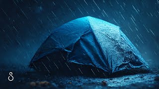 Heavy Rain & Thunder Over Tent At Night💧Black Screen | 12 Hours | Sleep In Series