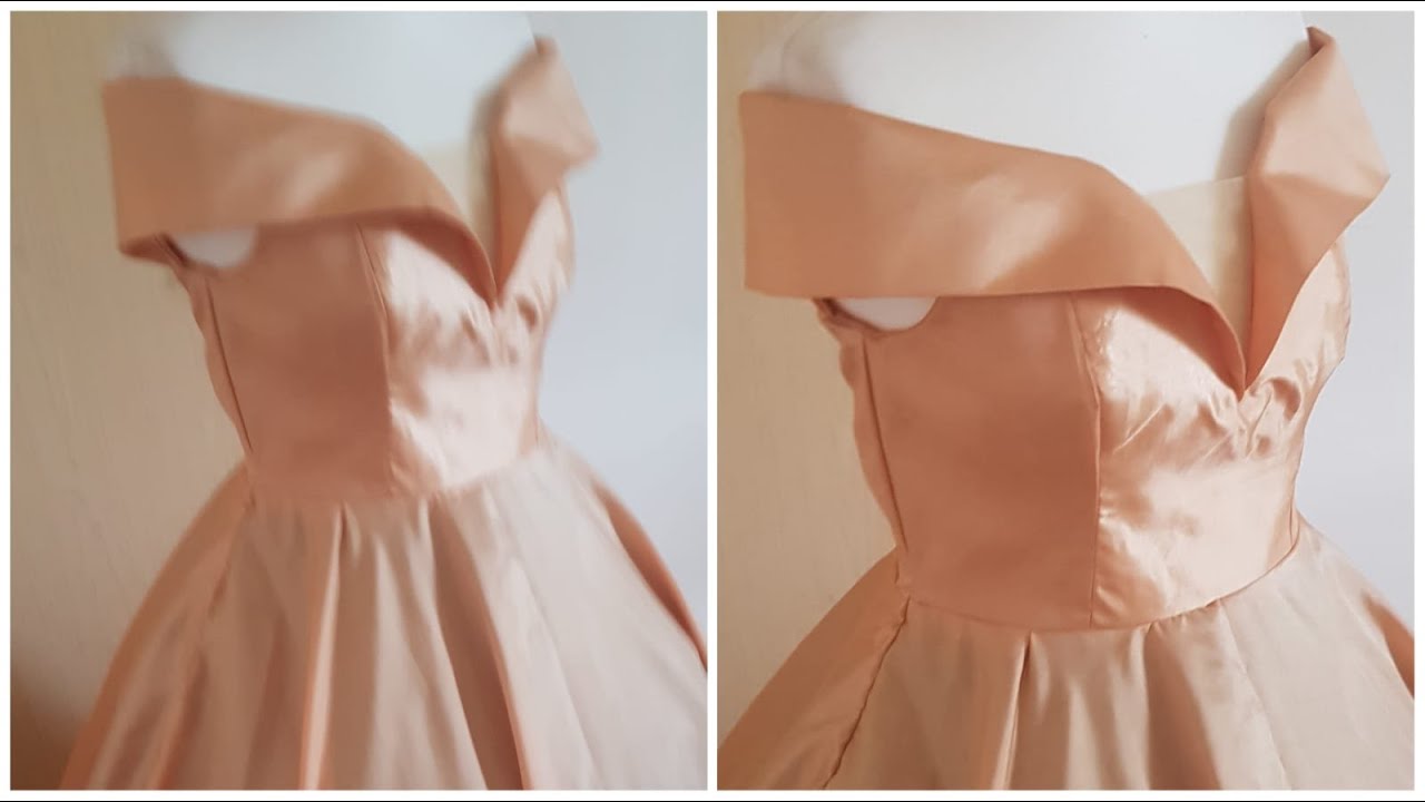 How To Sew Off Shoulder Cape Ball Gown/Prom Dress