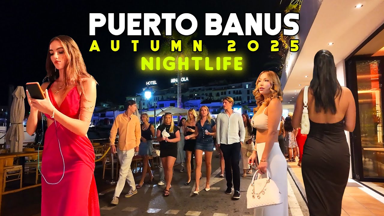 PUERTO BANUS NIGHTLIFE MARBELLA OCTOBER 2025 AUTUMN SPAIN 🇪🇸 Málaga [4K]