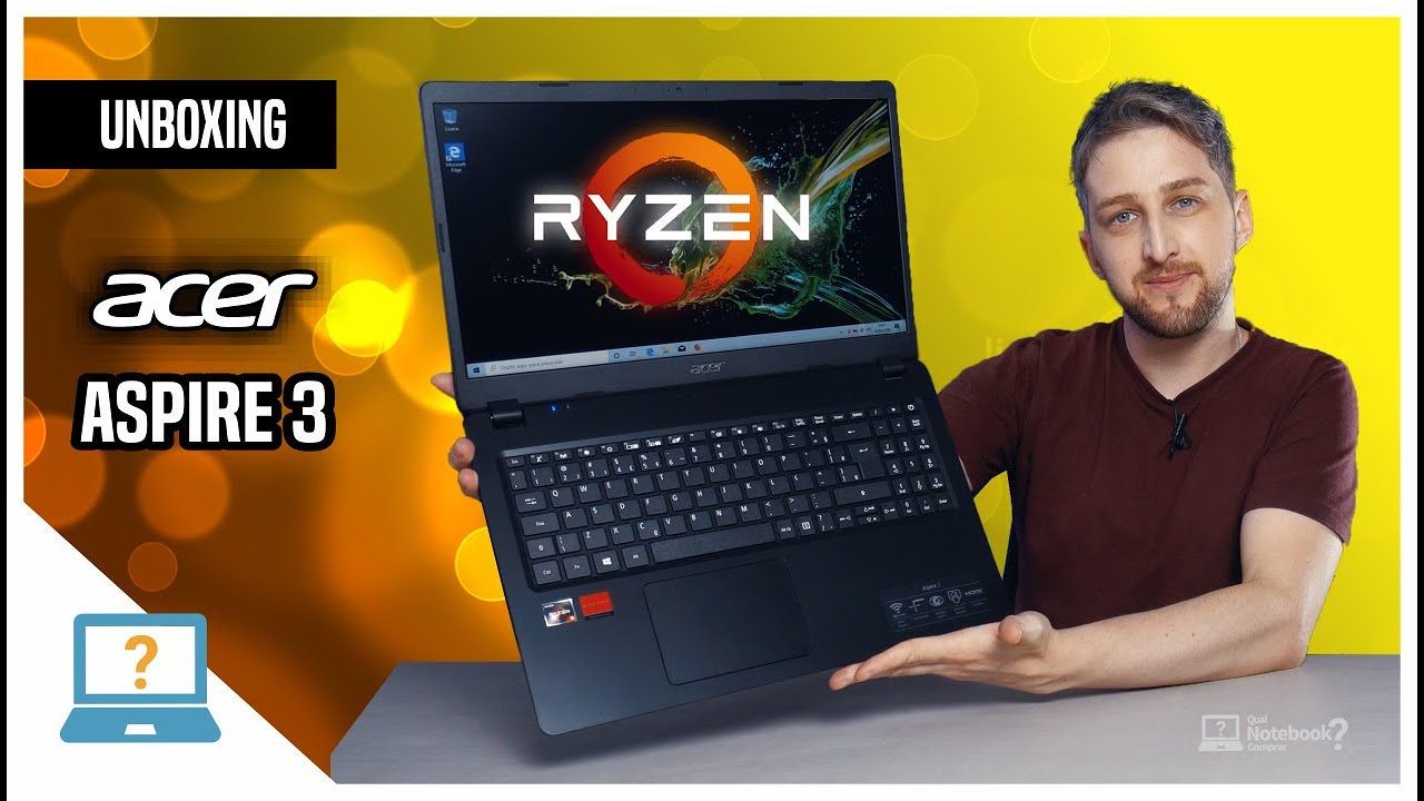 Unboxing Acer Aspire 3 A315-42G 2020 💻 Notebook Ryzen 5 e Radeon 540X  dedicada | Bom Custo Benefício - YouTube