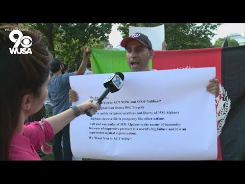 Protest held outside White House as the Taliban closes in on Afghanistan's capital