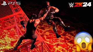 WWE 2K24 - Undertaker vs. Kane - Hell in a Cell Match | PS5™ [4K60]