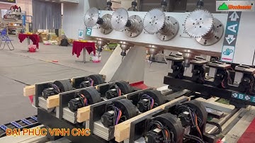Máy Làm mộng âm dương cnc 4 trục 16 dao kẹp servo xoay 180 độ Woodmaster Bifa