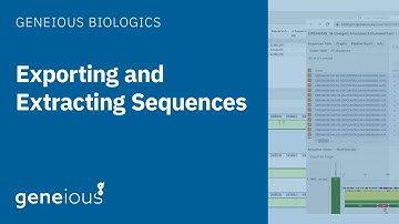 Geneious Biologics: Exporting and Extracting Sequences
