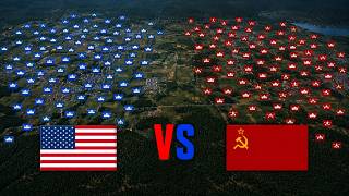USA vs USSR ON A SMALL MAP - 200,000 SOLDIERS MASSIVE BATTLE | WARNO