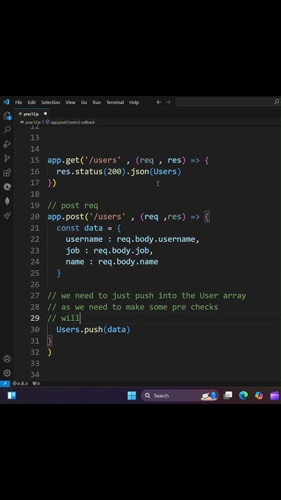 POST Req in Node Js #js #javascripttutorial #javascript #nodejs # ...