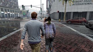 1 Hour Walking in GTA 5 | Light Rain Ambience | Relaxing Gameplay screenshot 4