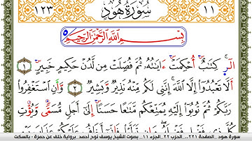 سورة هود مكتوبة يوسف نوح احمد برواية خلف عن حمزة بالسكت العام