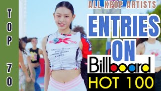 top 70 All Entries By Korean And Kpop Artists On  Billboard Hot 100