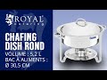 Chafing dish rond royal catering rccd7100  prsentation du produit