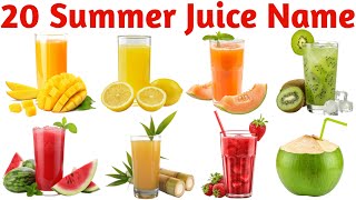 20 Summer Juice Names for Kids | Learn Fruit Juice Names for Children | Fun Educational Learning