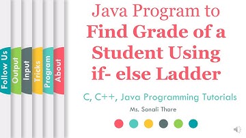 Java Program to Find Grade of a Student using if- else Ladder | SonaliThore | LLAGT #LLAGT