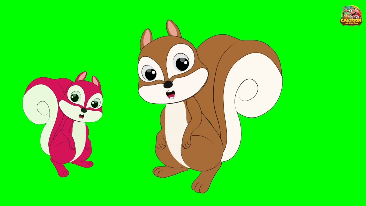 copyright free green screen animated Animals characters