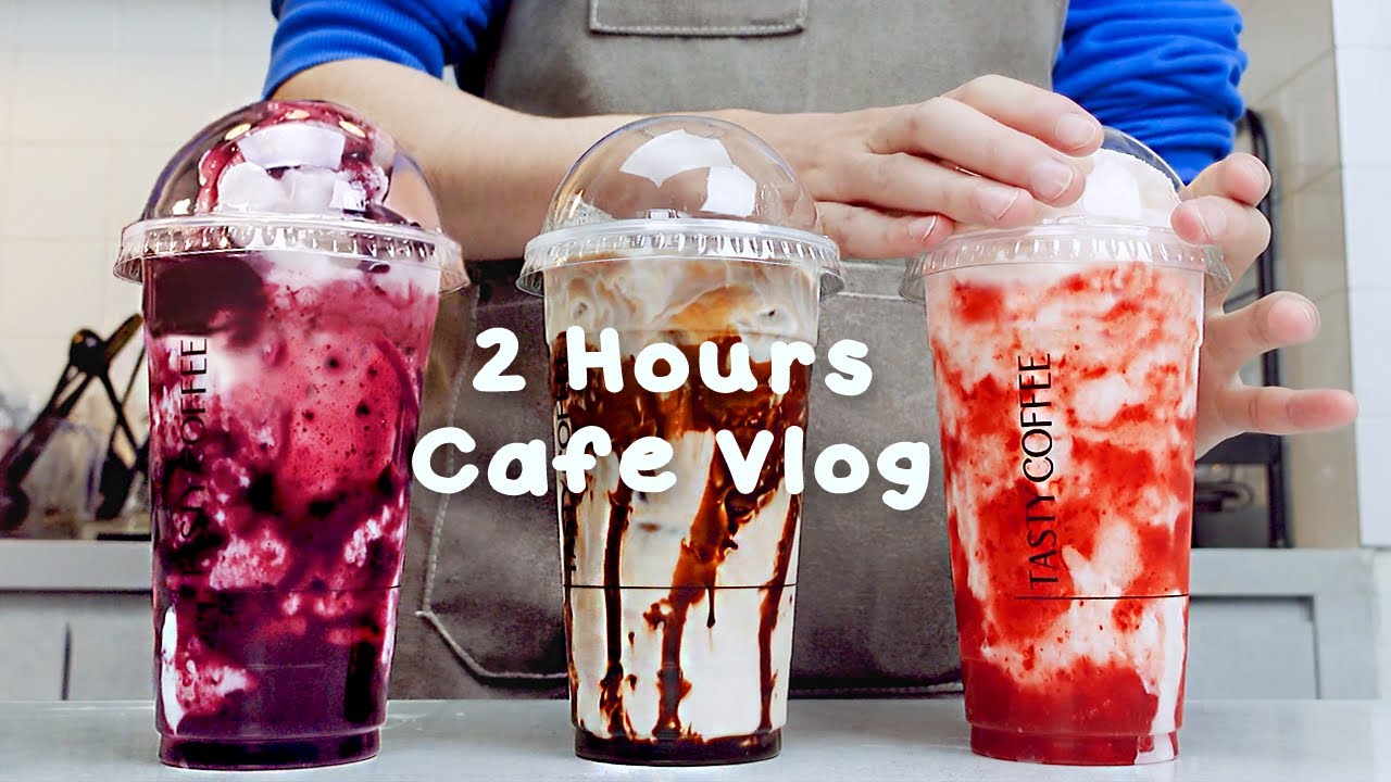 🌞지치고 힘들 땐 음료 ASMR로 힐링해요/주중의 여유로움/2시간 모음🍹2 Hours Vlog/Cafe Vlog/ASMR/Tasty Coffee#389