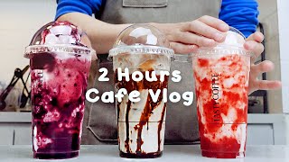 🌞지치고 힘들 땐 음료 ASMR로 힐링해요/주중의 여유로움/2시간 모음🍹2 Hours Vlog/Cafe Vlog/ASMR/Tasty Coffee#389