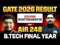 GATE 2026 Result | AIR 248 CSE | Sourav Bhattacharyya | Cracked GATE 2026 In Btech Final Year