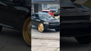 Black Scatpack Charger On Gold 30’s DUB Floaters