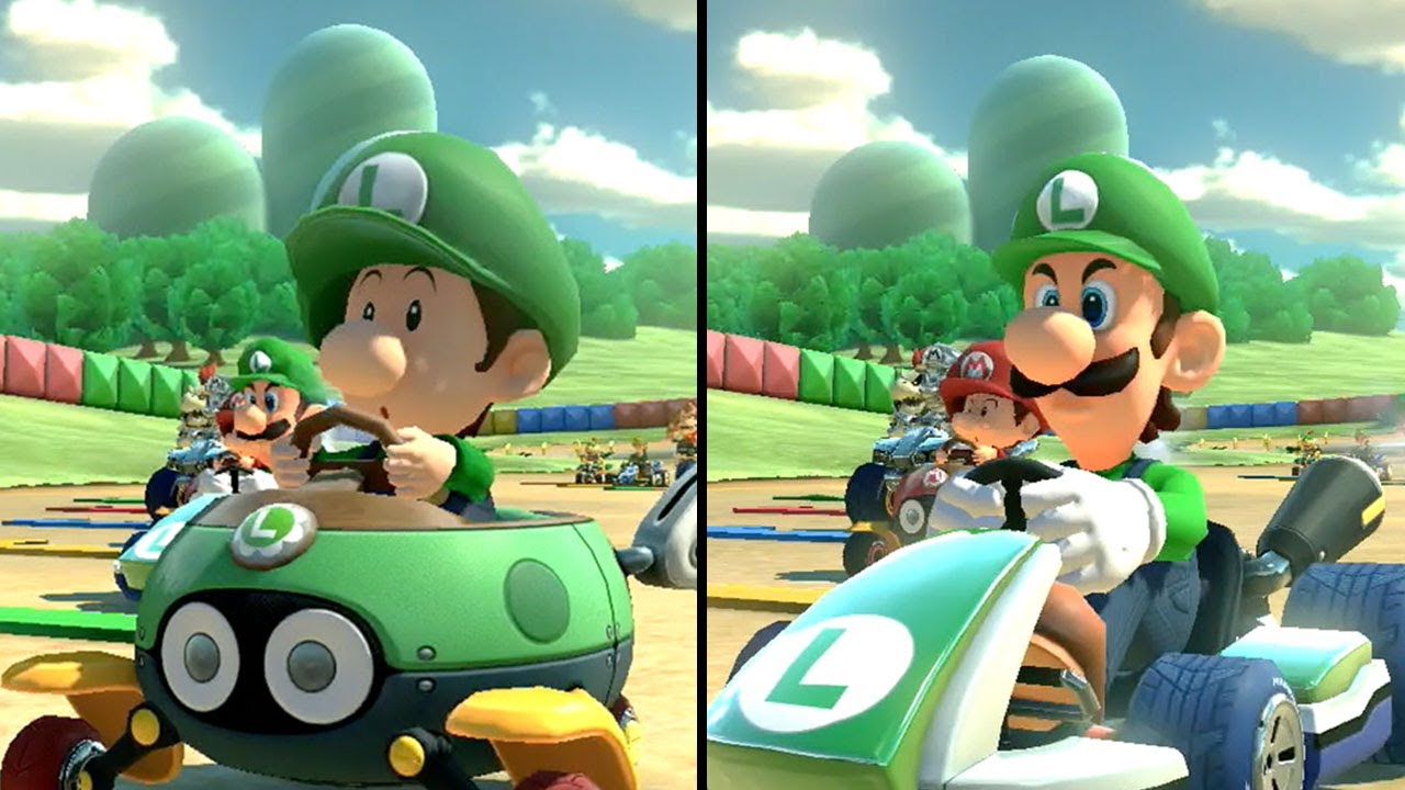 Mario Kart 8 Deluxe - Multiplayer - Banana Cup 100cc - Baby Luigi vs Luigi