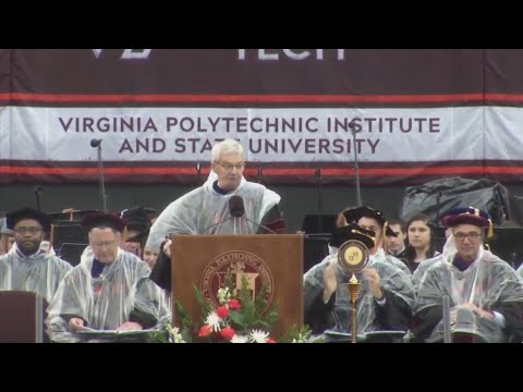 Frank Beamer addresses Class of 2019 at Virginia Tech graduation