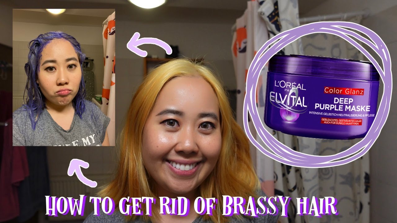 I forhold møl konsensus HOW TO GET RID OF BRASSY/YELLOW HAIR with deep purple hair mask - YouTube