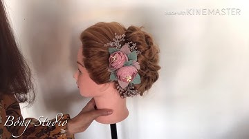 Hướng dẫn bới tóc cô dâu đơn giản (Bông Studio) mẫu 76