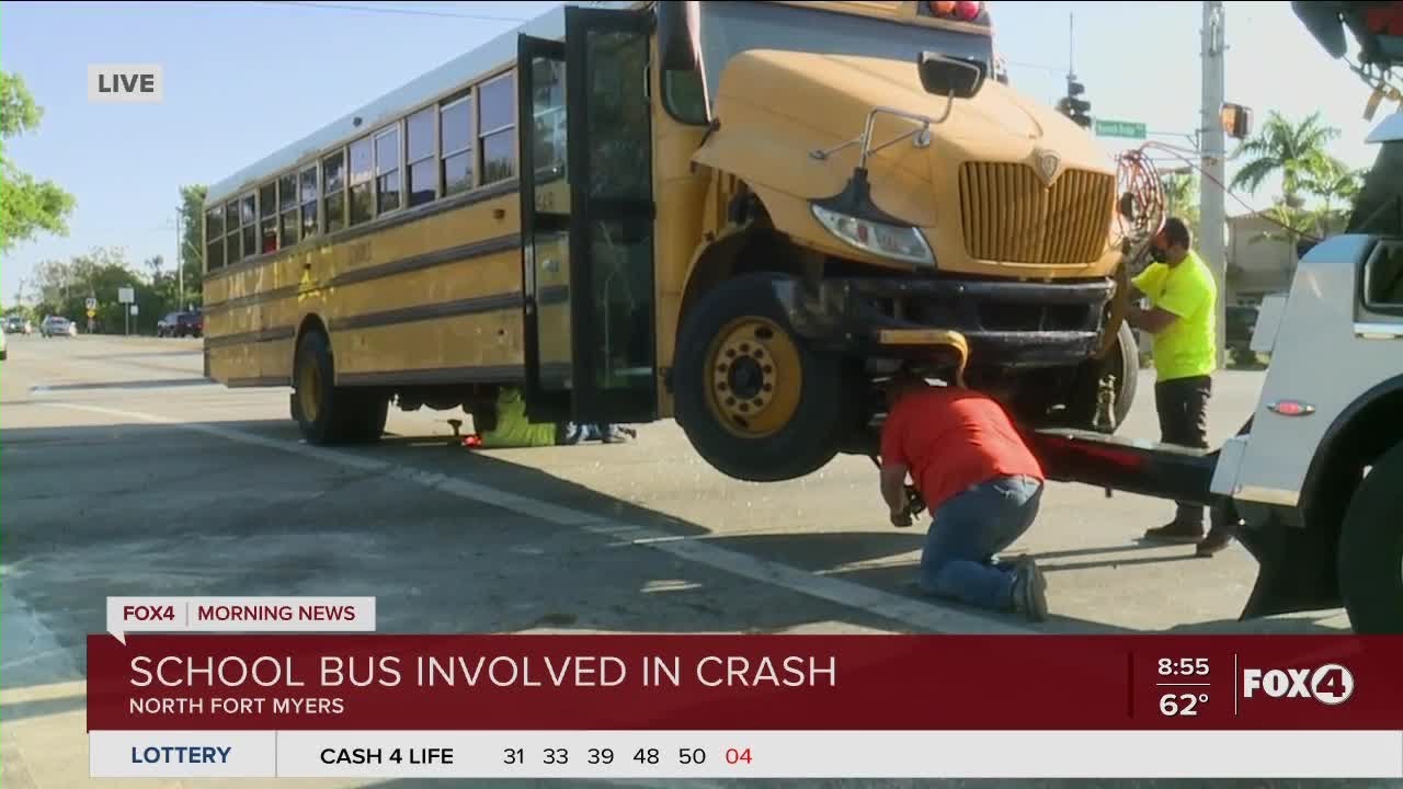 School bus involved in North Fort Myers Crash - YouTube