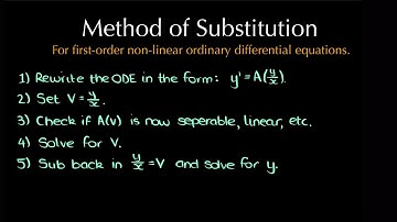 Method of Substitution for Homogeneous 1st Order Ordinary Differential Equations