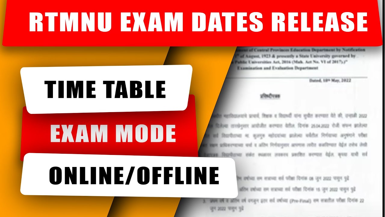 rtmnu summer exam 2022 | rtmnu exam dates released | exam mode | rtmnu nagpur University news today