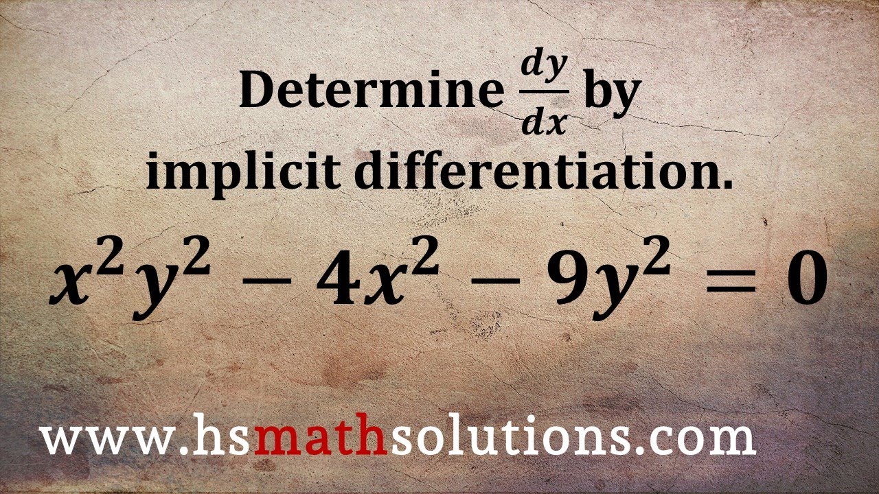 Using Implicit Differentiation to Find dy/dx (Example) - YouTube
