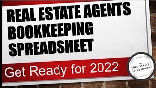 Real Estate Agents Bookkeeping Spreadsheet (2022)